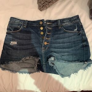 Just Black Denim Button Fly Shorts